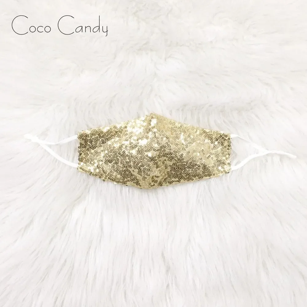🆕Luxury Gold Sequin Face Mask
